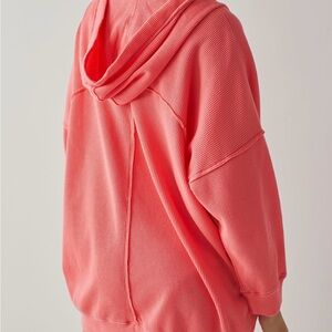 Free People Coral Hooded Sweatshirt